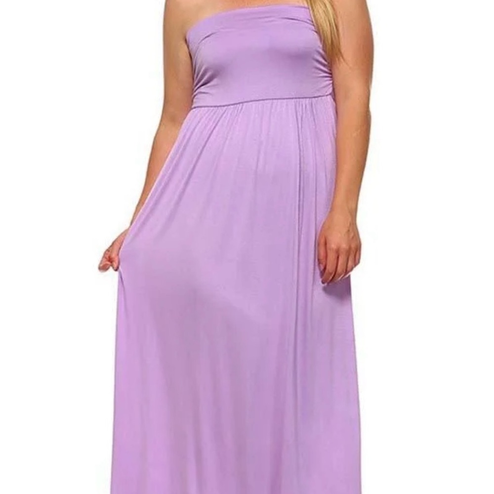 Absolutely Purple Strapless Ruched Sundress